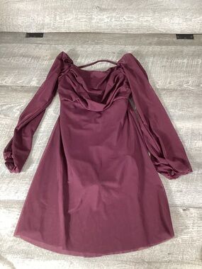 Balera Mesh Poet Sleeve Dance Dress Raisin Burgundy Child LC 14 NWT Lyrical